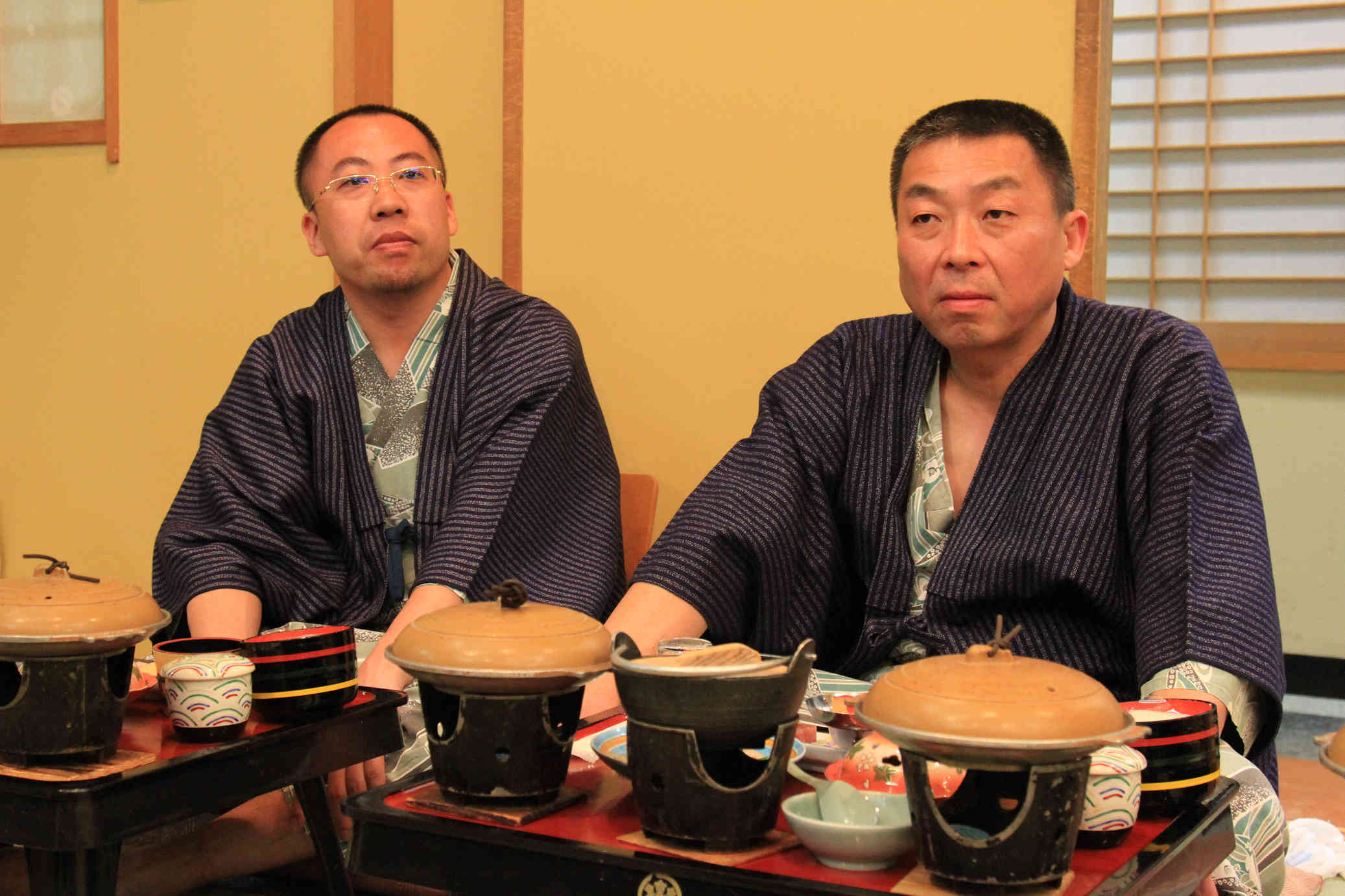 日本学者二村忍先生和有朋旅行闵祥凯社长用日式晚餐